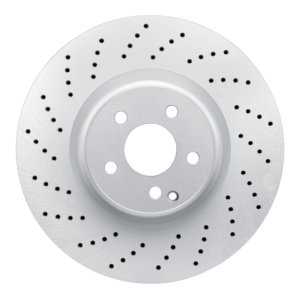 Mercedes-Benz S55 AMG Brake Rotor (1) - Front - R1 Concepts - GEOSPEC Coated Rotor - Drilled - `03-`06